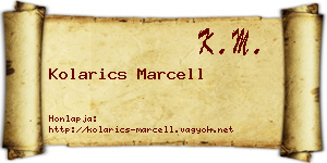 Kolarics Marcell névjegykártya